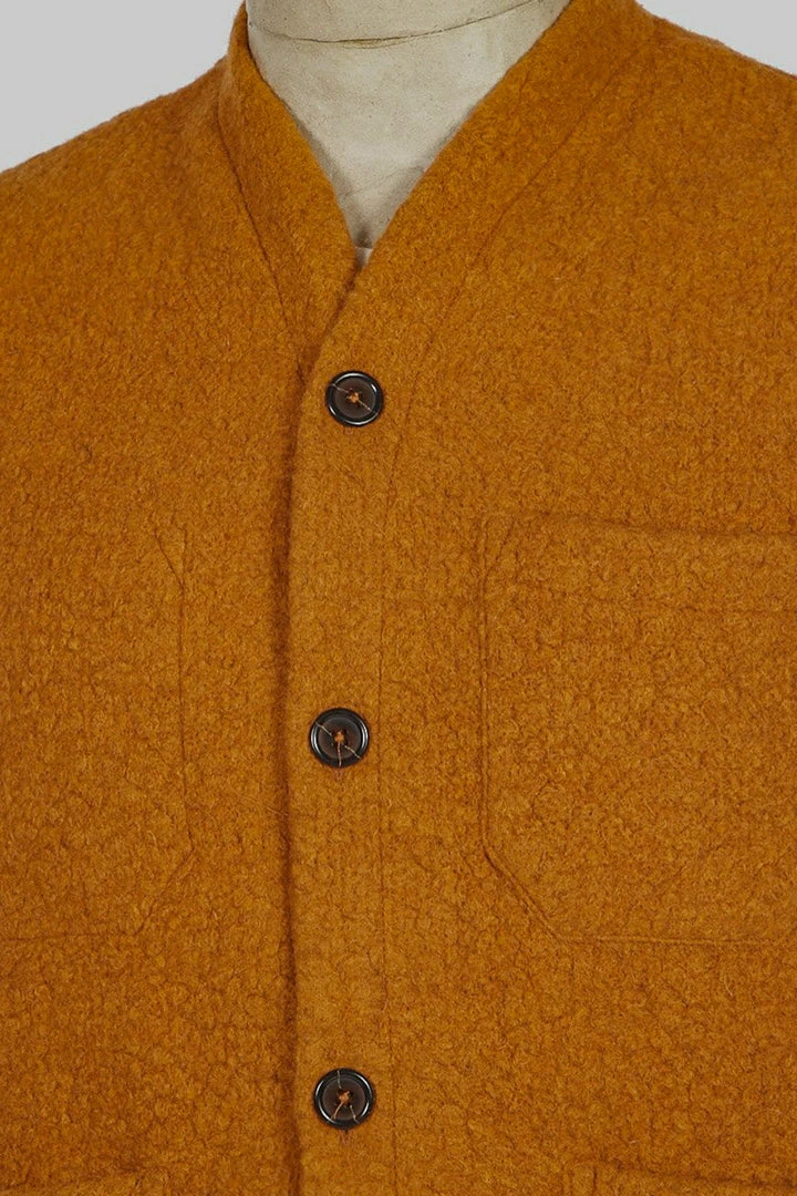 Universal Works - Cardigan In Orange Tibet Fleece Knitwear 5 Universal Works - Cardigan In Orange Tibet Fleece Knitwear