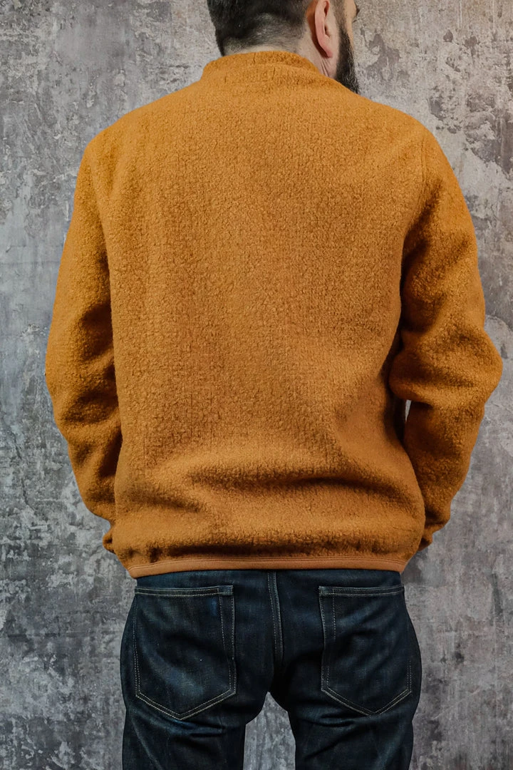 Universal Works - Cardigan In Orange Tibet Fleece Knitwear 6 Universal Works - Cardigan In Orange Tibet Fleece Knitwear