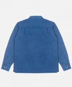 Universal Works - Treck Shirt In Washed Indigo Herringbone Denim New