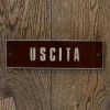 Antiques Vintage 1970's Italian Movie Theater "USCITA (EXIT)" Sign