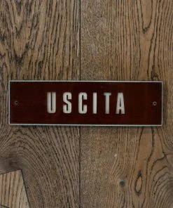 Antiques Vintage 1970's Italian Movie Theater "USCITA (EXIT)" Sign