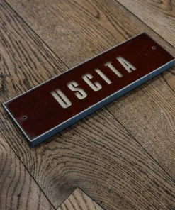 Antiques Vintage 1970's Italian Movie Theater "USCITA (EXIT)" Sign