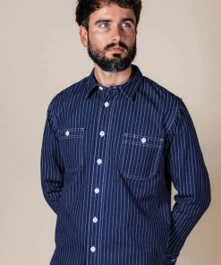 Benzak - BWS-02 UTILITY SHIRT 9 Oz. Wabash Indigo Selvedge Canvas